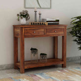 Woodwing Solid Sheesham Wood Console Table (2D, Natural Finish)